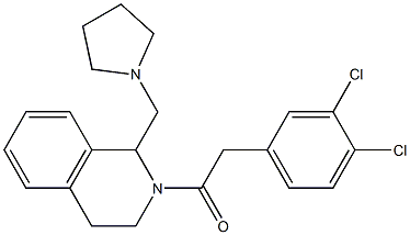 1,2,3,4-Tetrahydro-2-[(3,4-dichlorophenyl)acetyl]-1-[(1-pyrrolidinyl)methyl]isoquinoline Structure