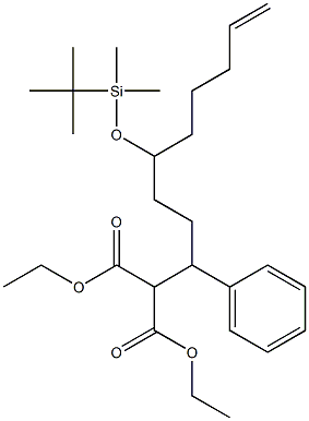 [1-Phenyl-4-(tert-butyldimethylsiloxy)-8-nonenyl]malonic acid diethyl ester Struktur