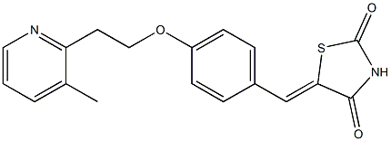 (5Z)-5-[4-[2-(3-Methyl-2-pyridinyl)ethoxy]benzylidene]thiazolidine-2,4-dione,,结构式