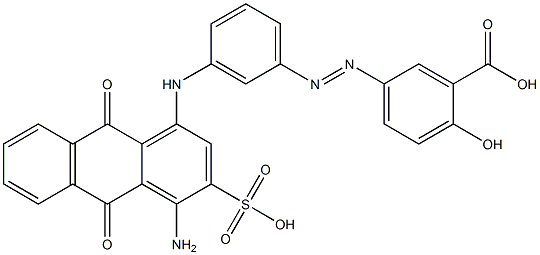 5-[3-[(4-Amino-3-sulfo-1-anthraquinonyl)amino]phenylazo]-2-hydroxybenzoic acid Structure