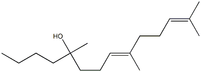 (8E)-5,9,13-Trimethyl-8,12-tetradecadien-5-ol 结构式