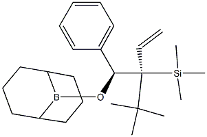 (1S,2S)-1-[(9-ボラビシクロ[3.3.1]ノナン-9-イル)オキシ]-1-フェニル-2-(トリメチルシリル)-2-tert-ブチル-3-ブテン 化学構造式