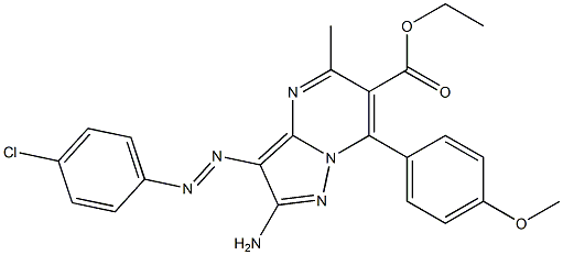 2-Amino-3-(4-chlorophenylazo)-5-methyl-7-(4-methoxyphenyl)pyrazolo[1,5-a]pyrimidine-6-carboxylic acid ethyl ester Structure