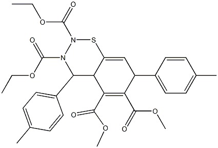 4,7-Bis(p-methylphenyl)-2,3,4a,7-tetrahydro-4H-1,2,3-benzothiadiazine-2,3,5,6-tetracarboxylic acid 2,3-diethyl 5,6-dimethyl ester,,结构式