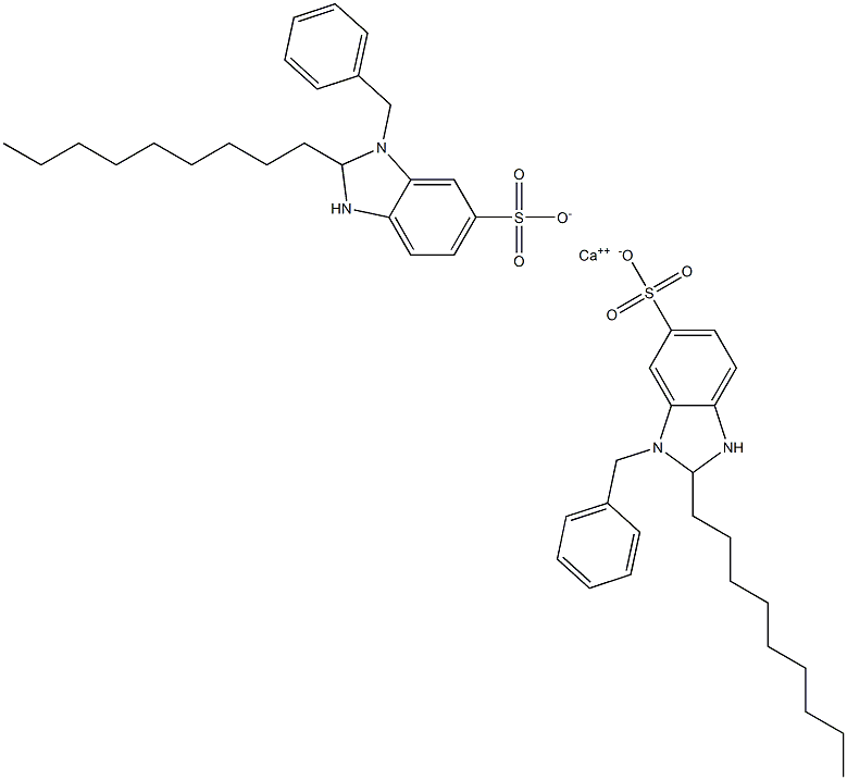 Bis(1-benzyl-2,3-dihydro-2-nonyl-1H-benzimidazole-6-sulfonic acid)calcium salt Structure