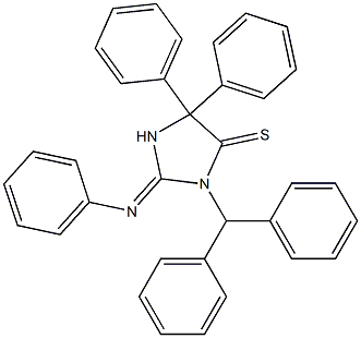 1-Diphenylmethyl-2-(phenylimino)-4,4-diphenylimidazolidine-5-thione Structure
