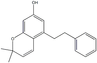 2,2-Dimethyl-7-hydroxy-5-(2-phenylethyl)-2H-1-benzopyran Struktur