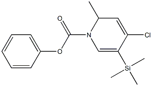 4-Chloro-1,2-dihydro-2-methyl-5-(trimethylsilyl)pyridine-1-carboxylic acid phenyl ester,,结构式