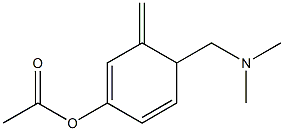 酢酸4-ジメチルアミノメチル-3-メチレン-1,5-シクロヘキサジエニル 化学構造式