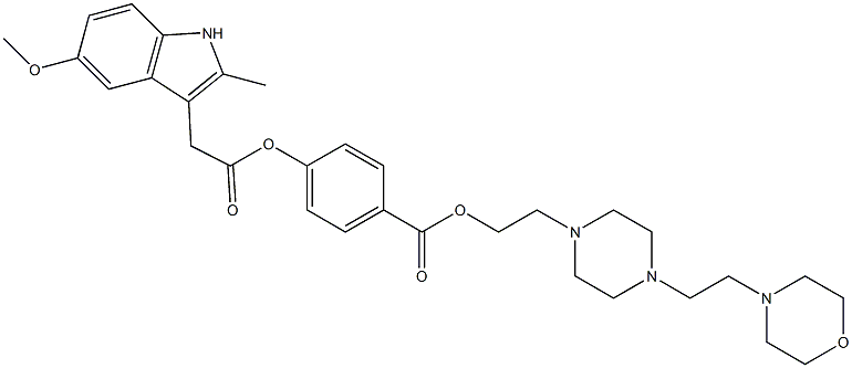  5-Methoxy-2-methyl-1H-indole-3-acetic acid 4-[[2-[4-[2-(4-morpholinyl)ethyl]-1-piperazinyl]ethoxy]carbonyl]phenyl ester