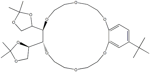 (8R,9R)-8,9-ジ[(4R)-2,2-ジメチル-1,3-ジオキソラン-4-イル]-18-(1,1-ジメチルエチル)-2,3,5,6,8,9,11,12,14,15-デカヒドロ-1,4,7,10,13,16-ベンゾヘキサオキサシクロオクタデシン 化学構造式