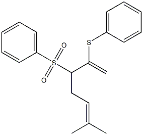 2-Phenylthio-3-phenylsulfonyl-6-methyl-1,5-heptadiene Struktur