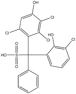 (3-Chloro-2-hydroxyphenyl)(2,3,6-trichloro-4-hydroxyphenyl)phenylmethanesulfonic acid 结构式