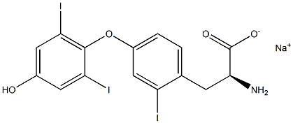 (S)-2-Amino-3-[4-(4-hydroxy-2,6-diiodophenoxy)-2-iodophenyl]propanoic acid sodium salt Structure