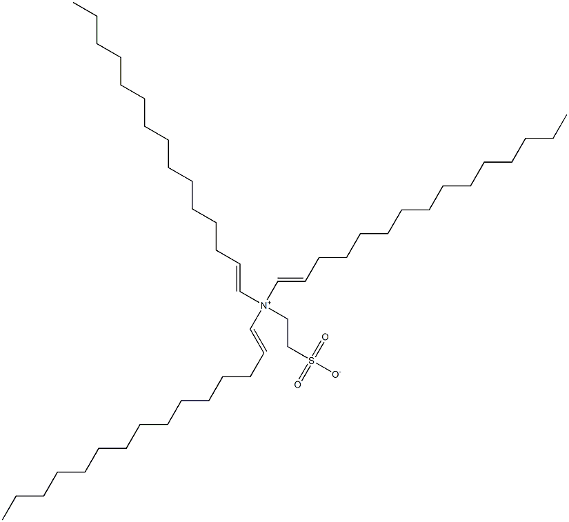 N,N-ジ(1-ペンタデセニル)-N-(2-スルホナトエチル)-1-ペンタデセン-1-アミニウム 化学構造式