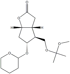 (1S,5R,6S,7R)-6-[(1-Methoxy-1-methylethoxy)methyl]-7-(tetrahydro-2H-pyran-2-yloxy)-2-oxabicyclo[3.3.0]octan-3-one Struktur