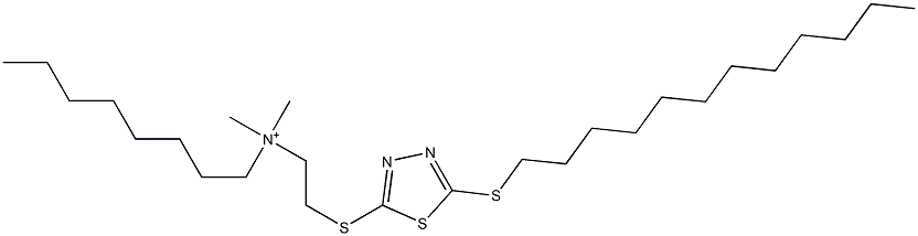 N-[2-(5-Dodecylthio-1,3,4-thiadiazol-2-ylthio)ethyl]-N,N-dimethyl-1-octanaminium Struktur