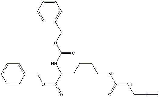 1-(2-プロピニル)-3-[5-[[(ベンジルオキシ)カルボニル]アミノ]-5-[(ベンジルオキシ)カルボニル]ペンチル]尿素 化学構造式
