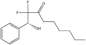 (R)-2,2-ジフルオロ-1-ヒドロキシ-1-フェニル-3-ノナノン 化学構造式