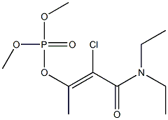 りん酸ジメチル[(Z)-2-クロロ-2-(ジエチルカルバモイル)-1-メチルビニル] 化学構造式