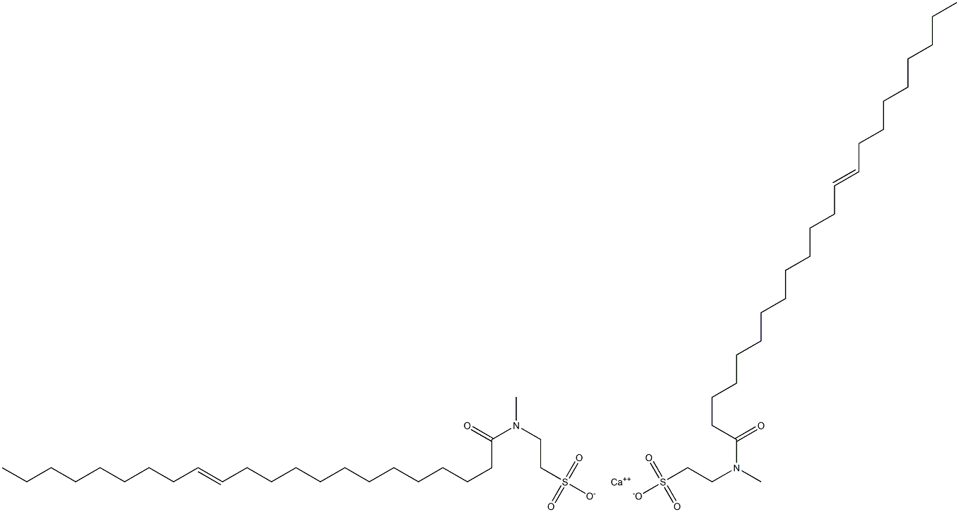 Bis[N-[(E)-1-oxo-13-docosen-1-yl]-N-methyltaurine]calcium salt Structure
