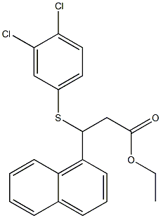 3-[(3,4-ジクロロフェニル)チオ]-3-(1-ナフチル)プロピオン酸エチル 化学構造式