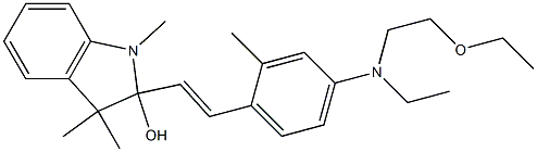 2-[2-[4-[N-Ethyl-N-(2-ethoxyethyl)amino]-2-methylphenyl]vinyl]-1,3,3-trimethylindolin-2-ol Struktur