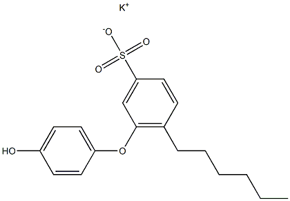 4'-Hydroxy-6-hexyl[oxybisbenzene]-3-sulfonic acid potassium salt,,结构式