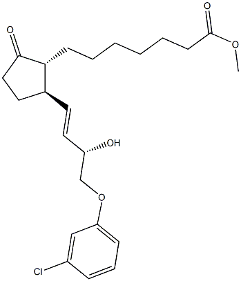 (13E,15S)-15-Hydroxy-9-oxo-16-(3-chlorophenoxy)-17,18,19,20-tetranorprost-13-en-1-oic acid methyl ester Structure