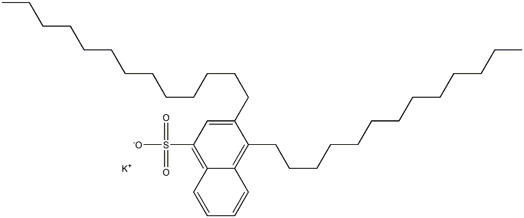 3,4-ジトリデシル-1-ナフタレンスルホン酸カリウム 化学構造式