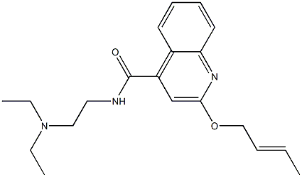 2-(2-ブテノキシ)-N-(2-ジエチルアミノエチル)-4-キノリンカルボアミド 化学構造式