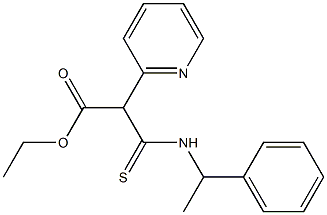 N-(1-Phenylethyl)-2-ethoxycarbonyl-2-(2-pyridyl)thioacetamide 结构式