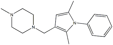 3-(4-Methylpiperazinomethyl)-1-(phenyl)-2,5-dimethyl-1H-pyrrole 结构式