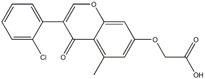 [(5-Methyl-3-(2-chlorophenyl)-4-oxo-4H-1-benzopyran-7-yl)oxy]acetic acid Struktur