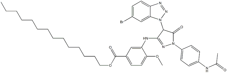 3-[[1-[4-(Acetylamino)phenyl]-4-(6-bromo-1H-benzotriazol-1-yl)-5-oxo-2-pyrazolin-3-yl]amino]-4-methoxybenzoic acid tetradecyl ester|