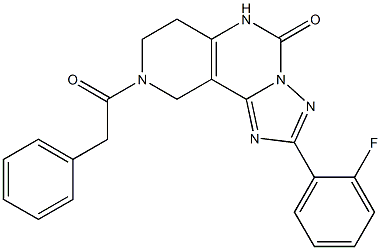 2-(2-Fluorophenyl)-6,7,8,9-tetrahydro-8-phenylacetyl-1,3,3a,5,8-pentaaza-3aH-benz[e]inden-4(5H)-one Structure