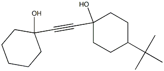 4-tert-Butyl-1-[(1-hydroxycyclohexyl)ethynyl]cyclohexan-1-ol 结构式