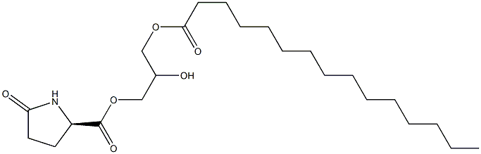 1-[(D-ピログルタモイル)オキシ]-2,3-プロパンジオール3-ペンタデカノアート 化学構造式
