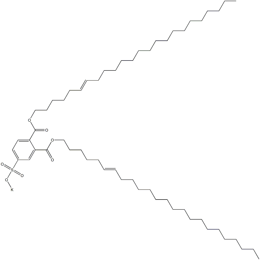 4-(Potassiosulfo)phthalic acid di(6-tetracosenyl) ester Struktur