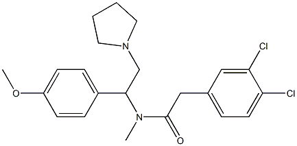 3,4-Dichloro-N-methyl-N-[1-(4-methoxyphenyl)-2-(1-pyrrolidinyl)ethyl]benzeneacetamide Structure