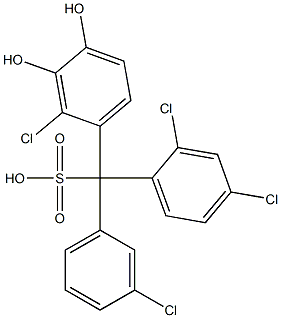 (3-Chlorophenyl)(2,4-dichlorophenyl)(2-chloro-3,4-dihydroxyphenyl)methanesulfonic acid Structure