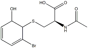 S-(2-Bromo-6-hydroxy-2,4-cyclohexadien-1-yl)-N-acetyl-L-cysteine,,结构式