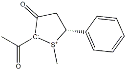 (5R)-2-Acetyl-5-(phenyl)-1-methyl-3-oxo-2,3,4,5-tetrahydrothiophen-1-ium-2-ide Structure