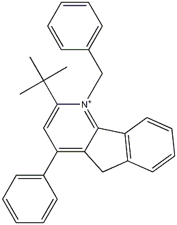 2-tert-Butyl-1-benzyl-4-phenyl-5H-indeno[1,2-b]pyridin-1-ium Structure