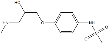 N-[4-[2-ヒドロキシ-3-メチルアミノプロピルオキシ]フェニル]メタンスルホンアミド 化学構造式