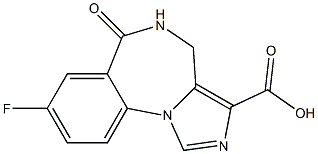 8-フルオロ-5,6-ジヒドロ-6-オキソ-4H-イミダゾ[1,5-a][1,4]ベンゾジアゼピン-3-カルボン酸 化学構造式