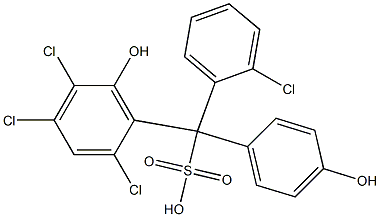 (2-Chlorophenyl)(2,4,5-trichloro-6-hydroxyphenyl)(4-hydroxyphenyl)methanesulfonic acid Struktur