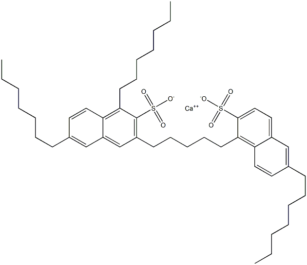 ビス(1,6-ジヘプチル-2-ナフタレンスルホン酸)カルシウム 化学構造式