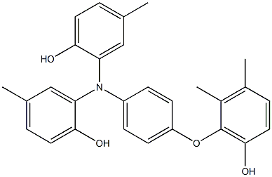 N,N-Bis(2-hydroxy-5-methylphenyl)-4-(6-hydroxy-2,3-dimethylphenoxy)benzenamine,,结构式