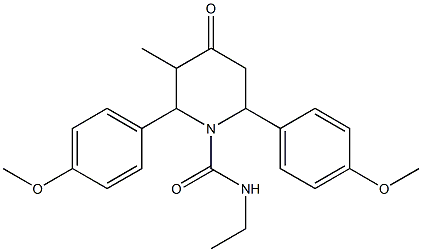  2,6-Bis(p-methoxyphenyl)-N-ethyl-3-methyl-4-oxo-1-piperidinecarboxamide